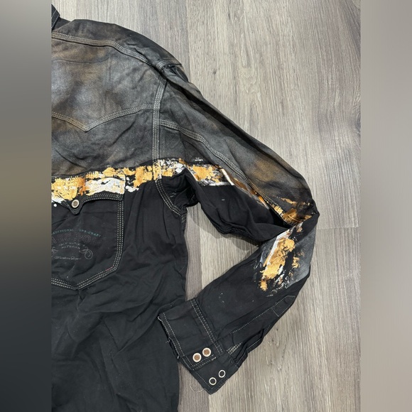 LF custom button down shirt with gold and silver foil - Picture 2 of 5